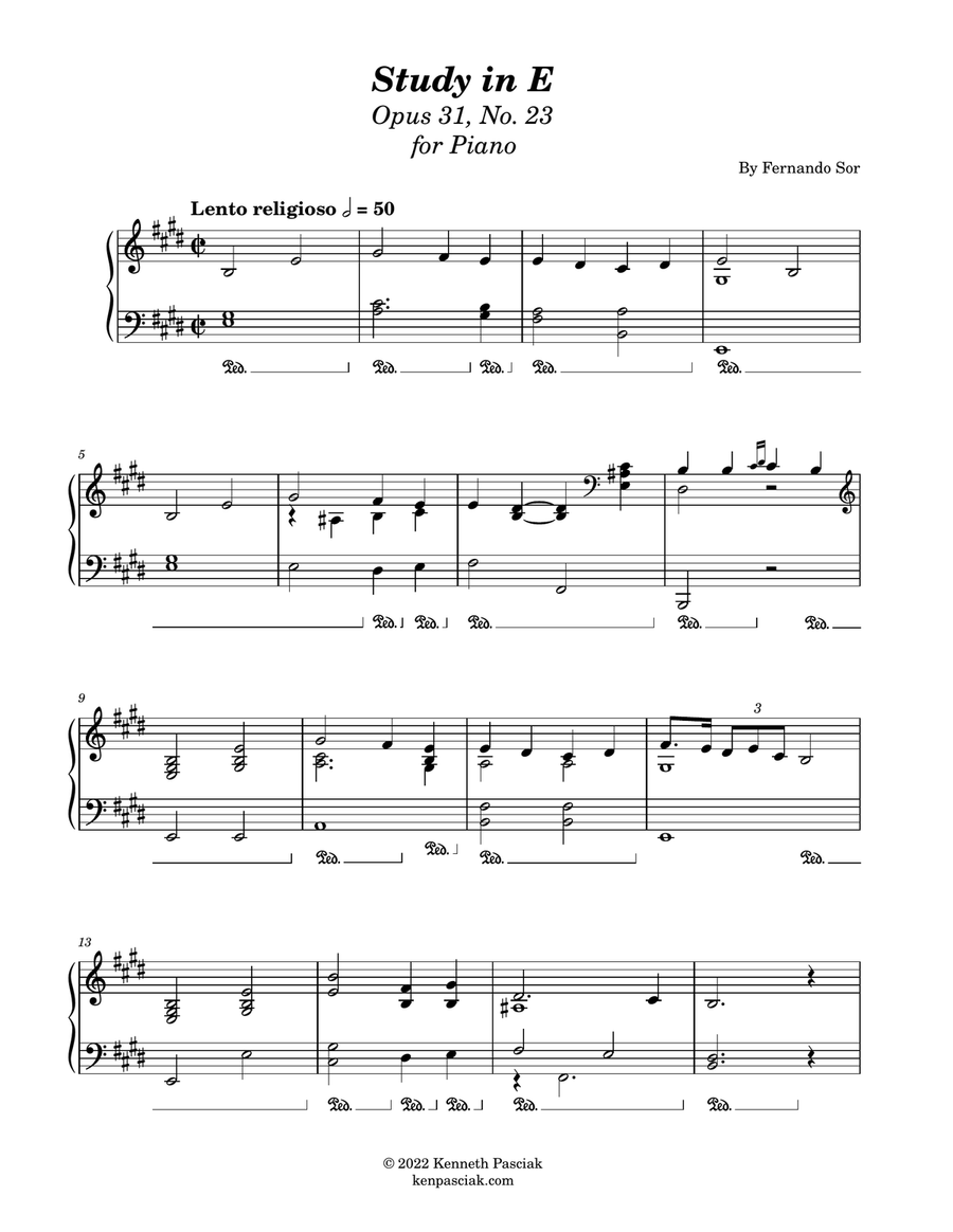 Study in E (for Piano) Study in E (for Piano) Piano Method scores gallery preview page 2