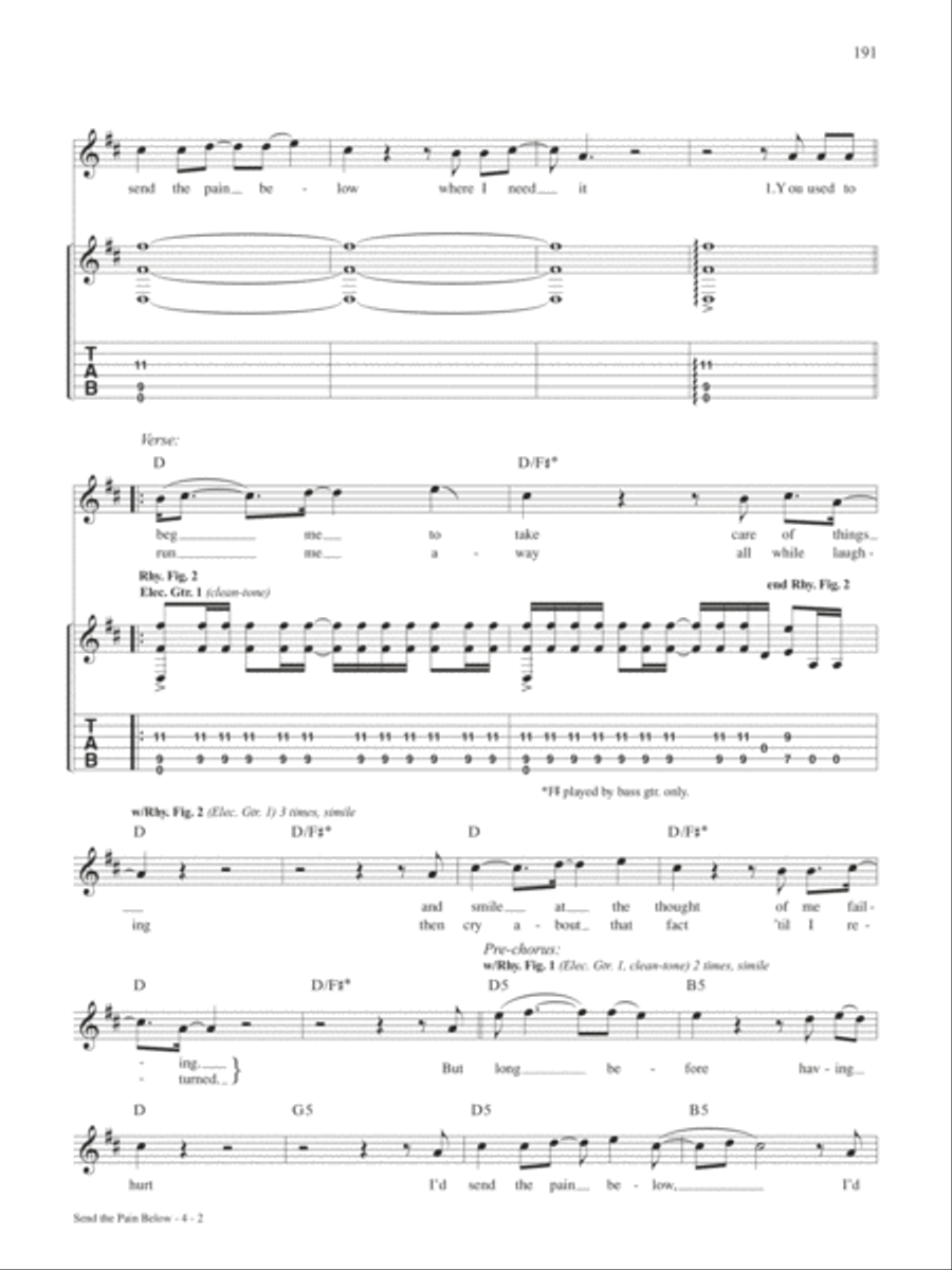 Send The Pain Below Guitar Tablature scores gallery preview page 2
