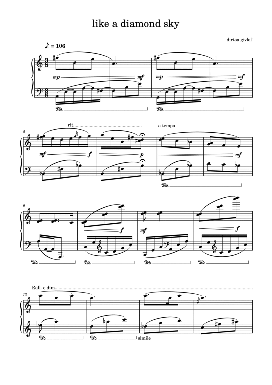 like a diamond sky Part scores gallery preview page 1