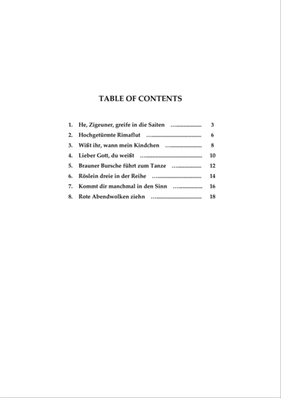 Acht Zigeunerlieder, Op. 103 Medium-High Voice scores gallery preview page 2