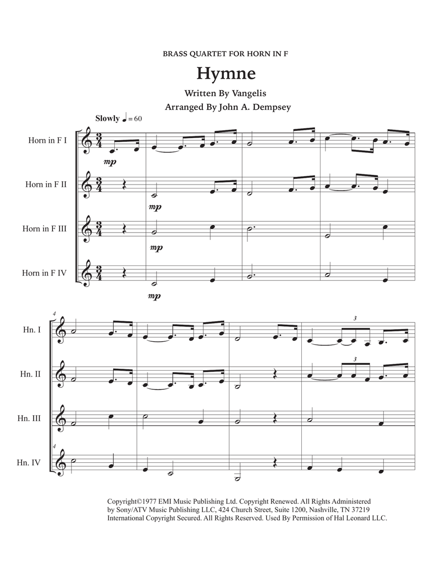Hymne Brass Ensemble scores gallery preview page 5
