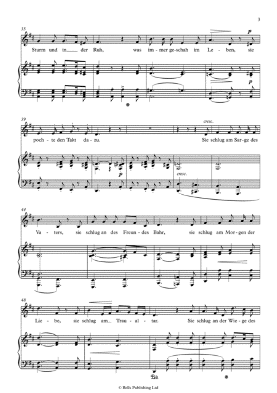 Die Uhr, Op. 123 No. 3 (D Major) Voice Solo scores gallery preview page 3