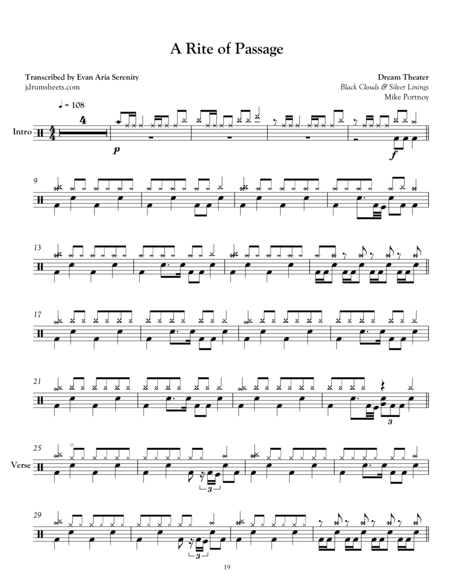 A Rite Of Passage Drum Set scores gallery preview page 1