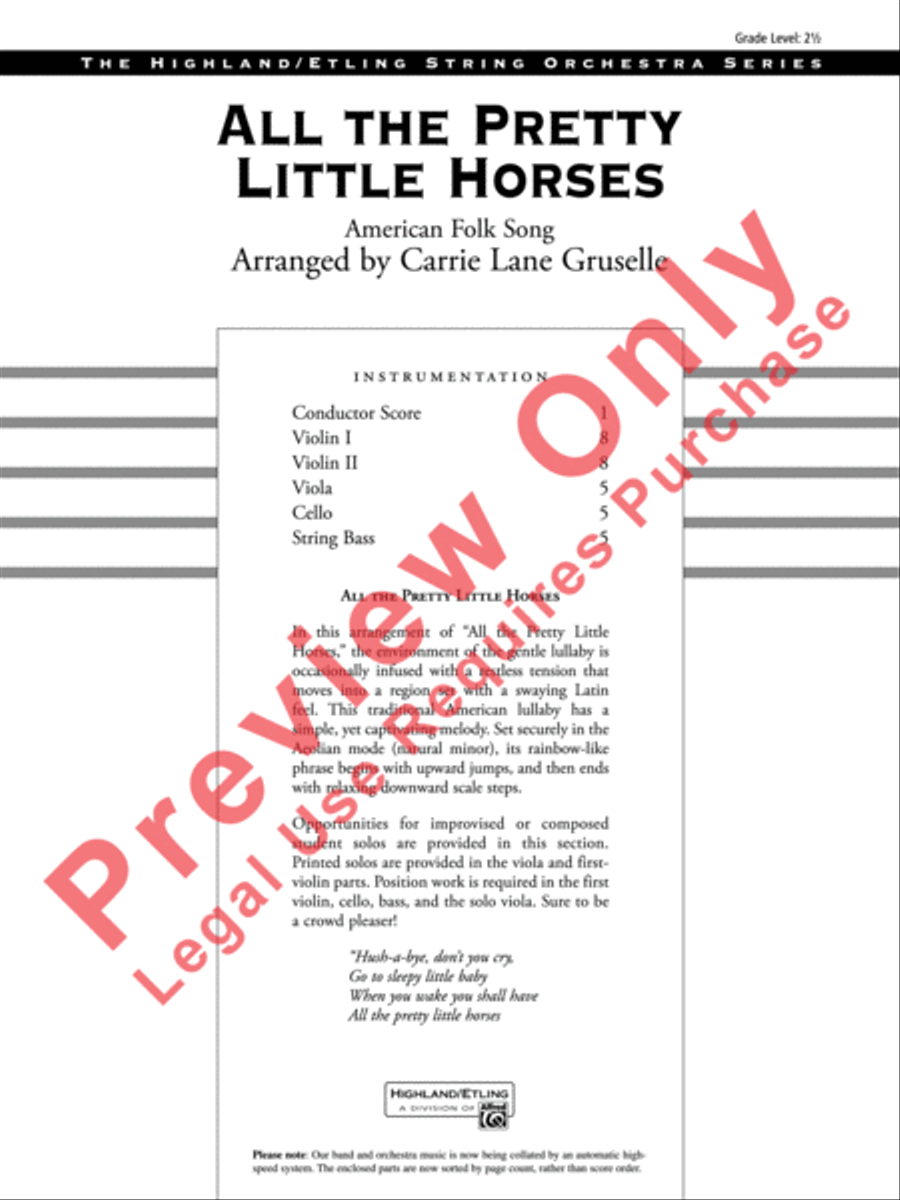 All the Pretty Little Horses String Orchestra scores gallery preview page 2