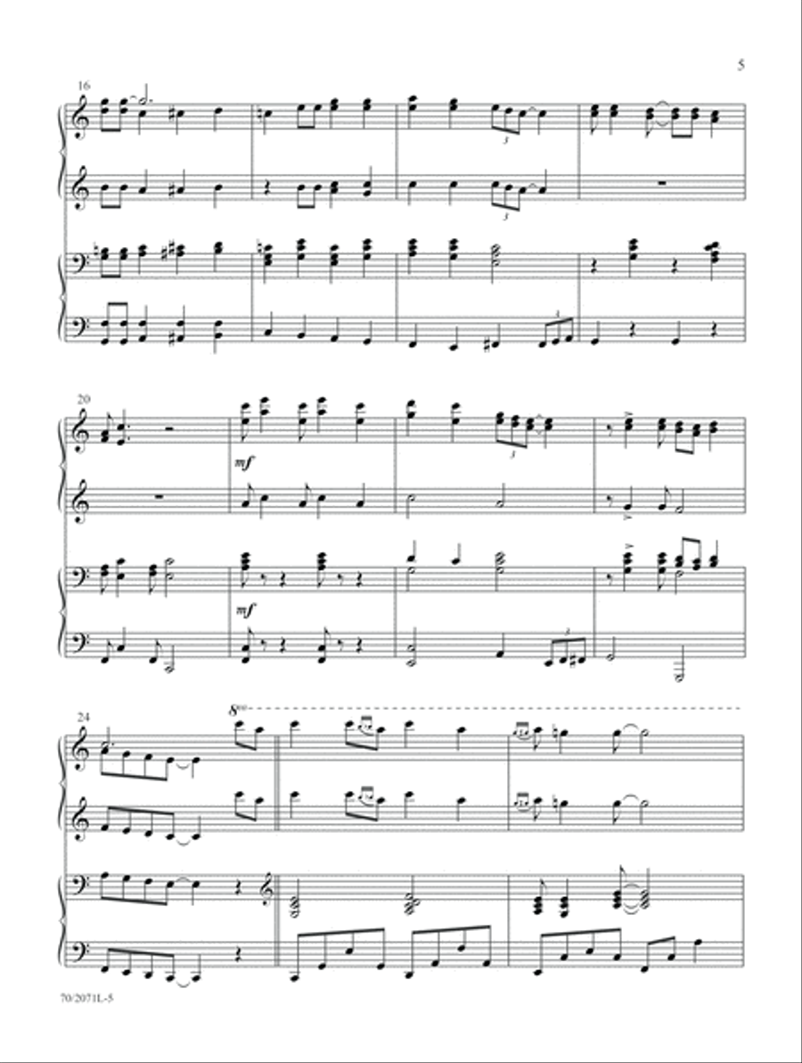 Go, Tell It on the Mountain Piano Duet scores gallery preview page 4