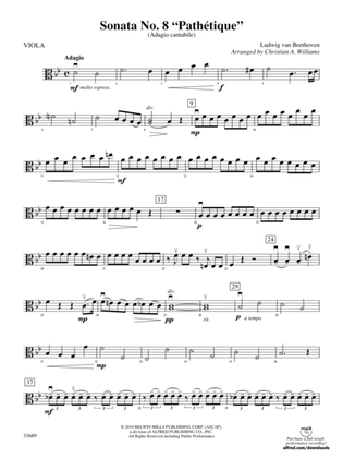 Book cover for Sonata No. 8 "Pathetique": Viola