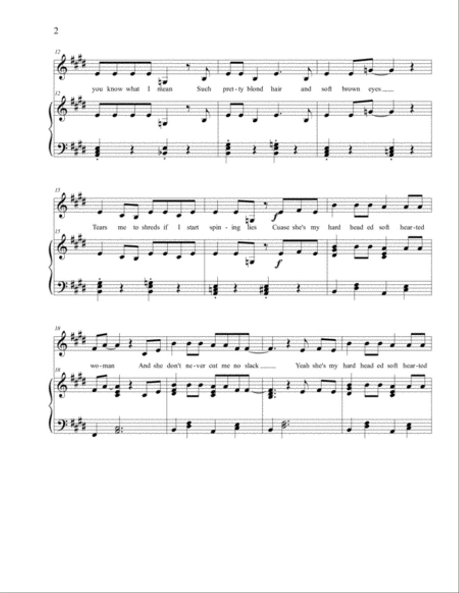 HARD-HEADED, SOFT-HEARTED WOMAN Voice scores gallery preview page 2