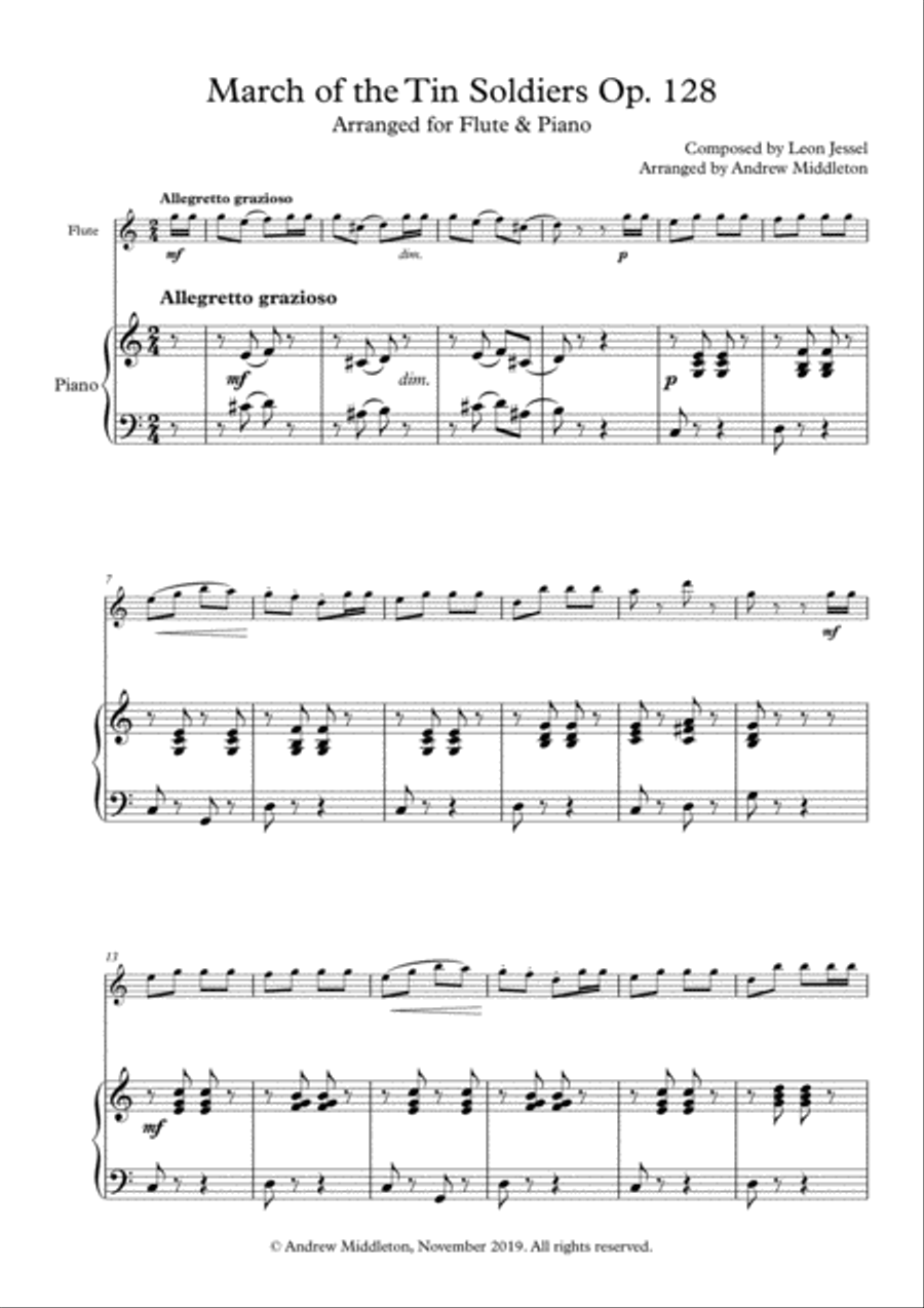 March of the Tin Soldiers arranged for Flute and Piano Flute Solo scores gallery preview page 3