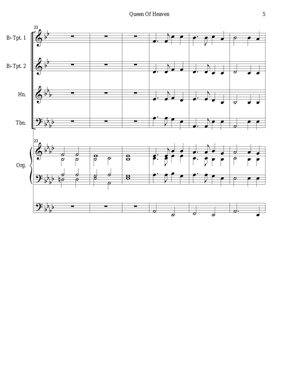 Queen Of Heaven Brass Ensemble scores gallery preview page 5