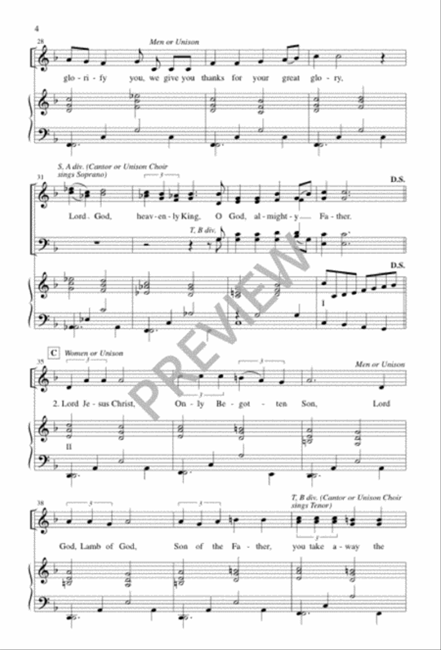 Christmas Gloria 4-Part scores gallery preview page 4