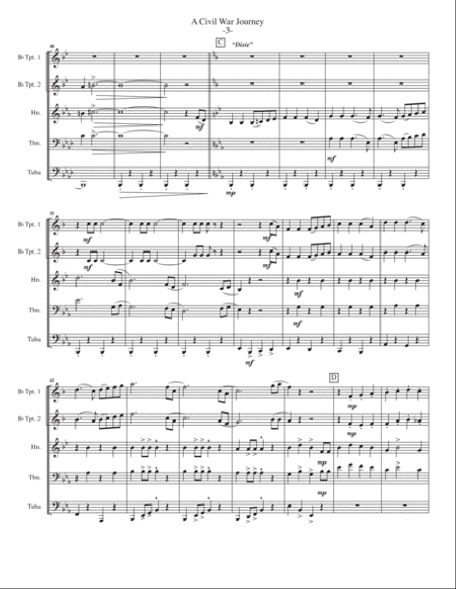 A Civil War Journey for Brass Quintet Brass Quintet scores gallery preview page 4