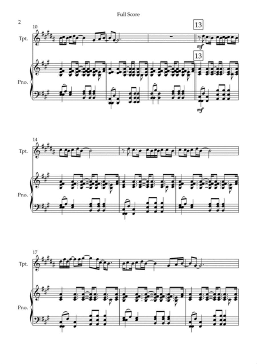 Wonderwall Trumpet Solo scores gallery preview page 2