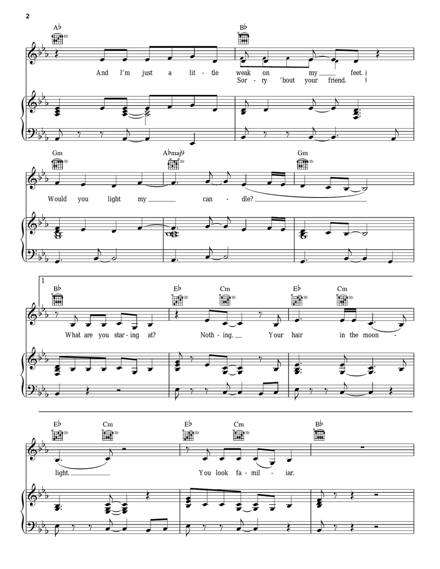 Light My Candle Piano, Vocal, Guitar scores gallery preview page 2