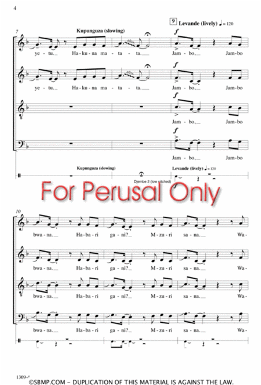 Jambo - SATB Octavo Jambo - SATB Octavo 4-Part scores gallery preview page 3