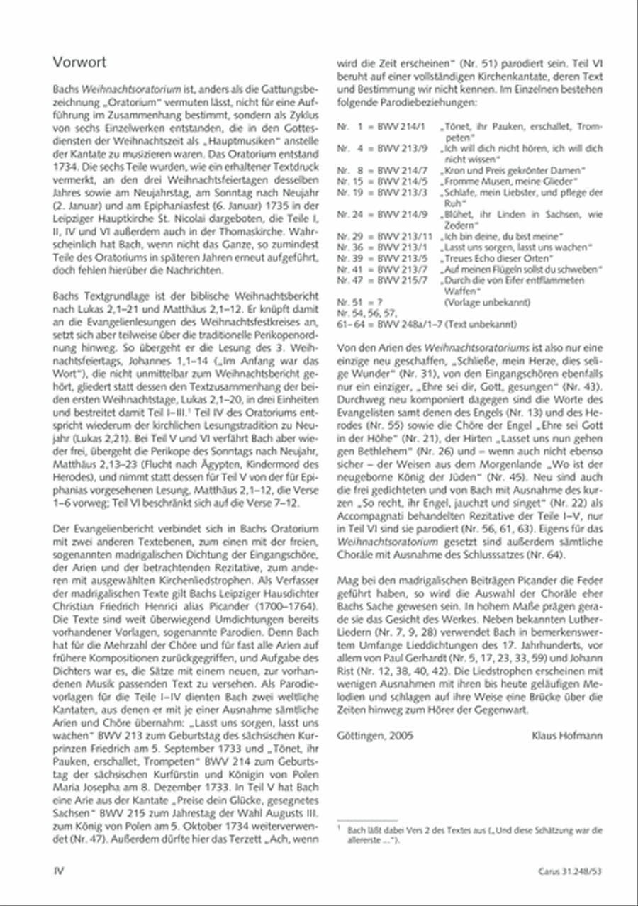Christmas Oratorio, Parts I-VI (Weihnachtsoratorium, Teile I-VI) Voice scores gallery preview page 5