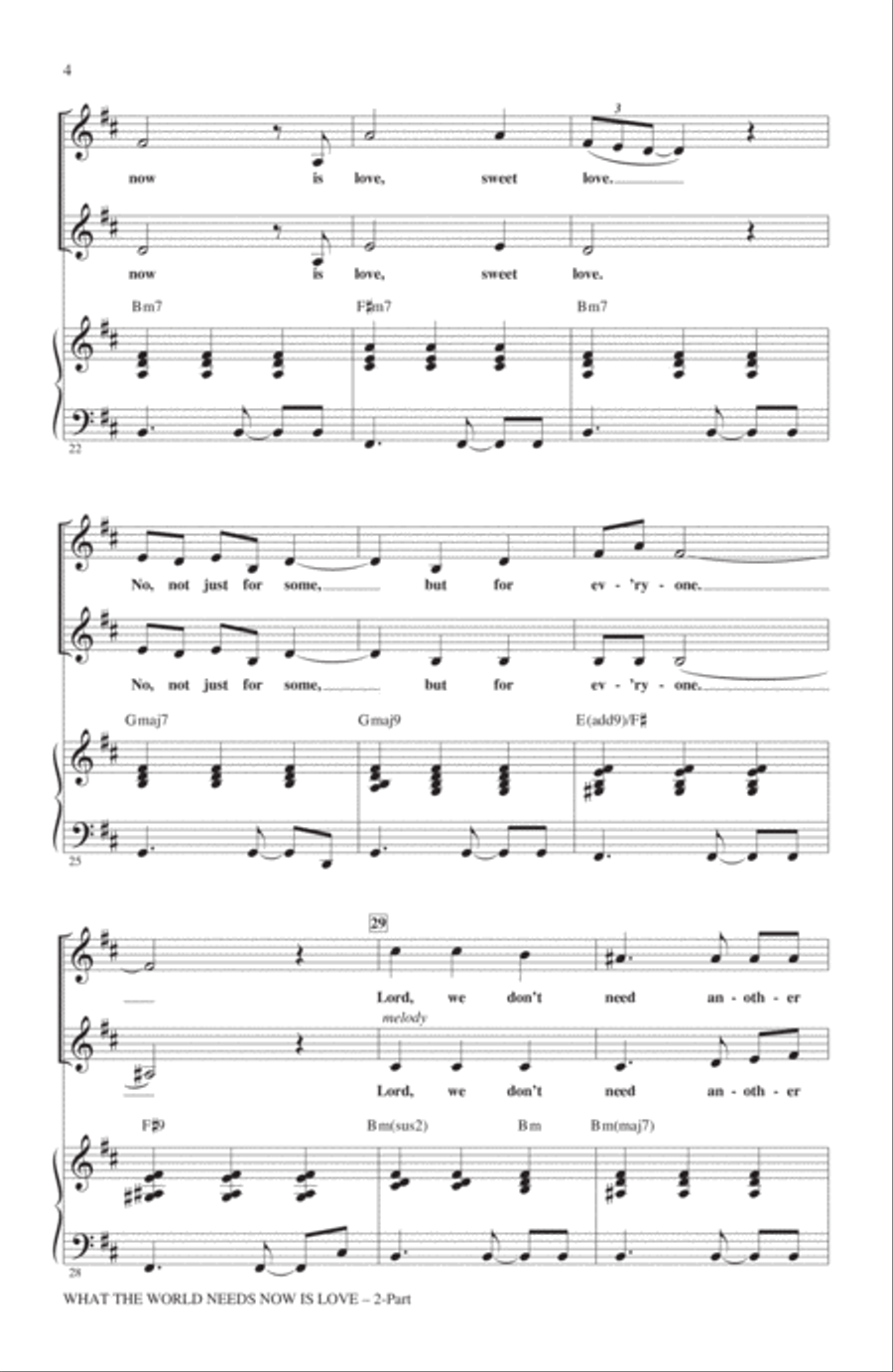 What The World Needs Now Is Love (arr. Roger Emerson) 2-Part scores gallery preview page 3