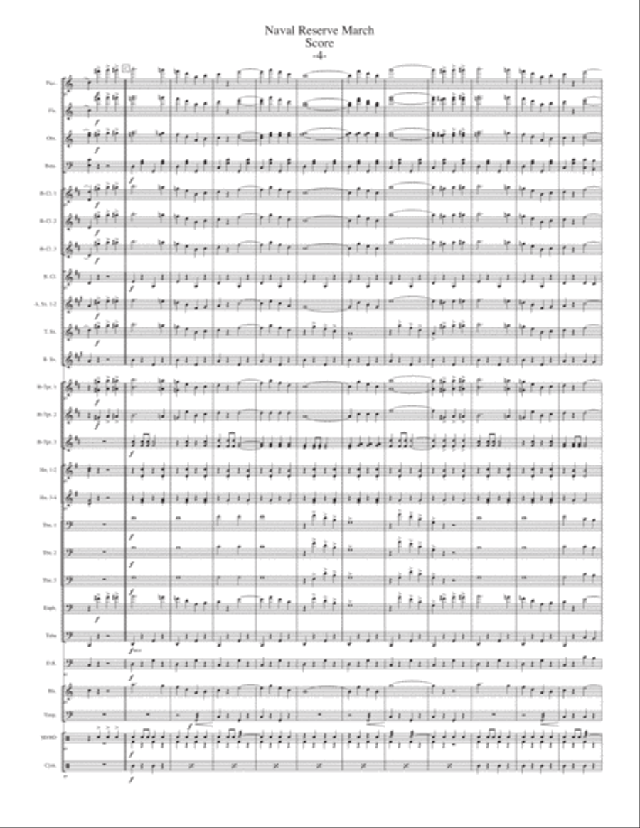 Naval Reserve March for Concert Band by Sousa Concert Band scores gallery preview page 6