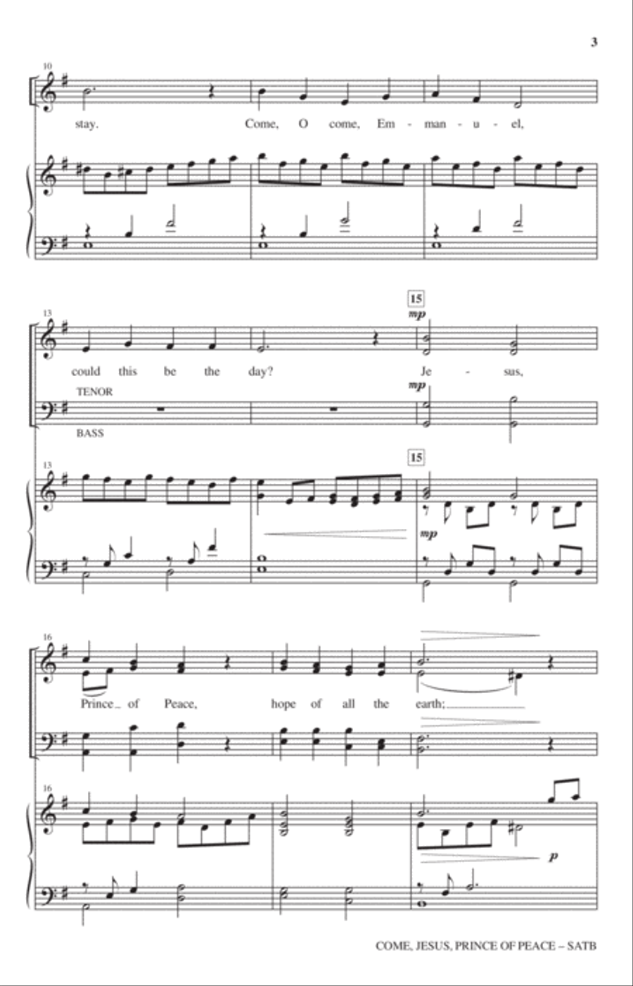 Come, Jesus, Prince Of Peace 4-Part scores gallery preview page 2