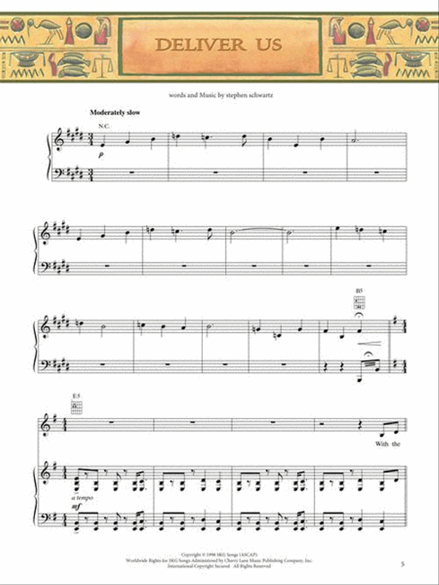 The Prince of Egypt The Prince of Egypt Piano, Vocal, Guitar scores gallery preview page 5