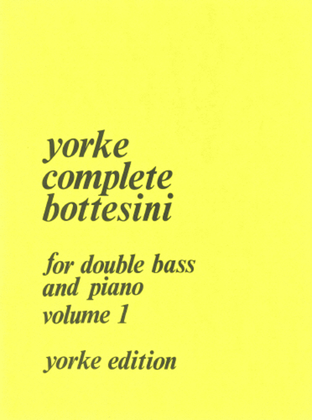 Book cover for Complete Bottesini Volume 1. DB & Pf