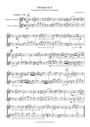 Minuet in F - Soprano and Tenor Saxophone Duet