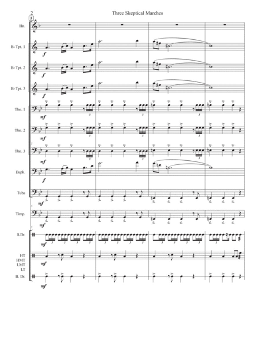 Three Skeptical Marches For Brass Ensemble and Drums