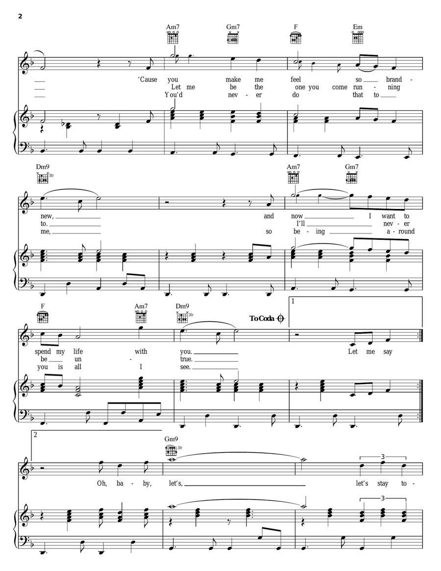 Let's Stay Together Piano, Vocal, Guitar scores gallery preview page 2