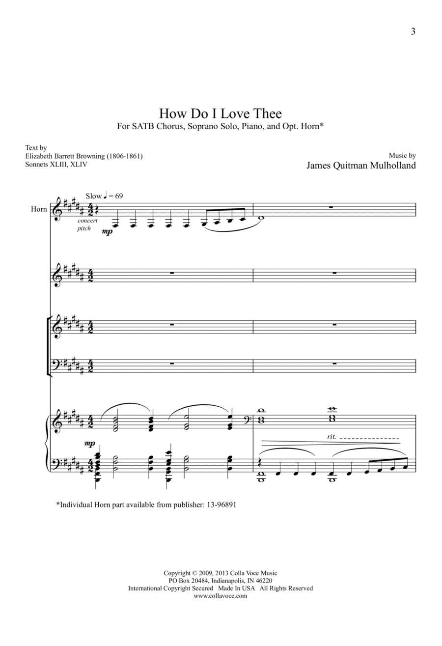 How Do I Love Thee How Do I Love Thee 4-Part scores gallery preview page 1
