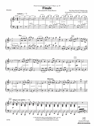 Finale (from Serenade for Strings in C Major, Op. 48, Movement #4 (Terma Russo)): Piano Accompaniment