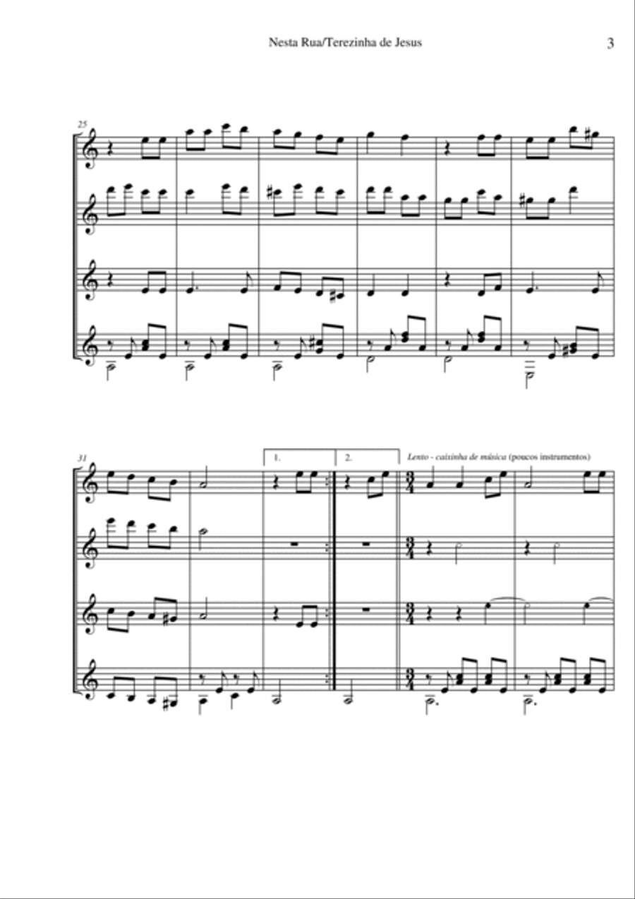 Nesta Rua / Terezinha de Jesus Guitar Ensemble scores gallery preview page 3