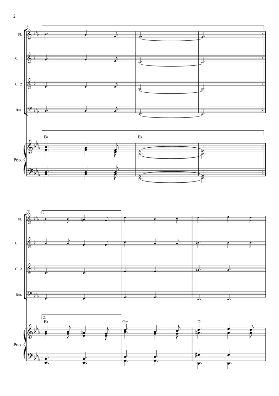 O Holy Night Woodwind Quartet scores gallery preview page 2