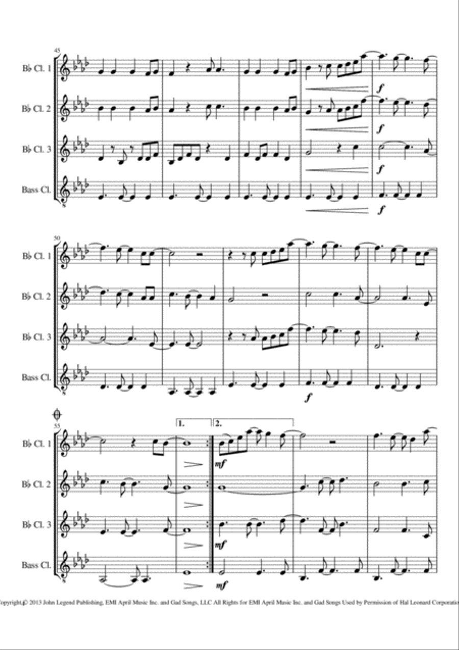 All Of Me Clarinet Quartet scores gallery preview page 4