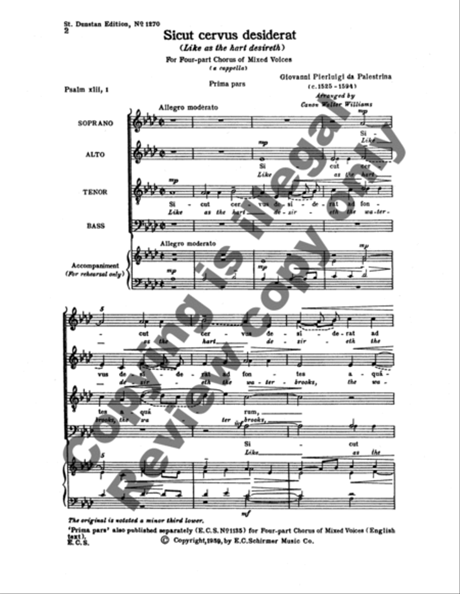 Two Motets: Sicut cervus (Like as the Hart) / Sitivit anima mea (My soul) 4-Part scores gallery preview page 7