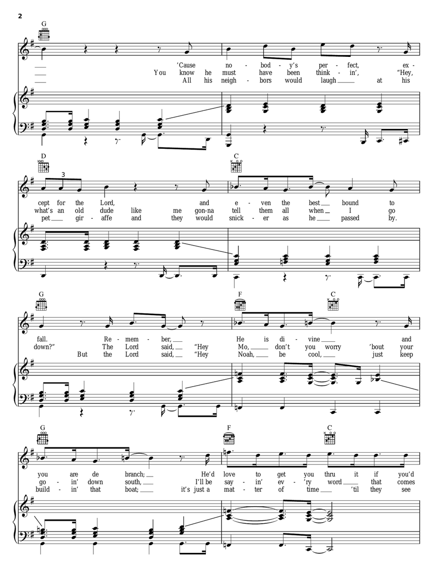 He'll Take Care Of The Rest Piano, Vocal, Guitar scores gallery preview page 2