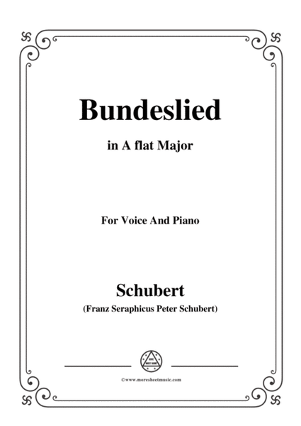 Schubert-Bundeslied,in A flat Major,for Voice&Piano image number null