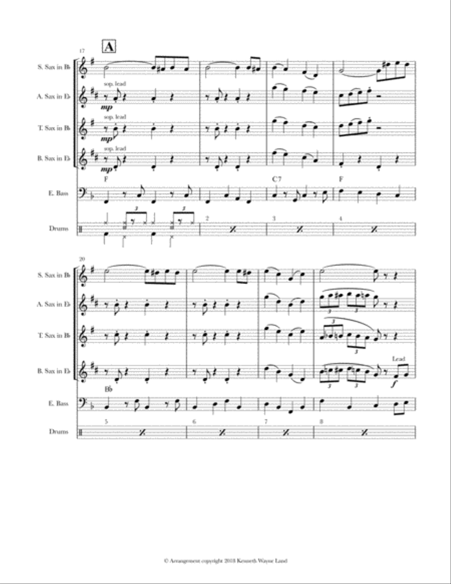 Alexander's Ragtime Band (Sax Quartet) Saxophone Quartet scores gallery preview page 4