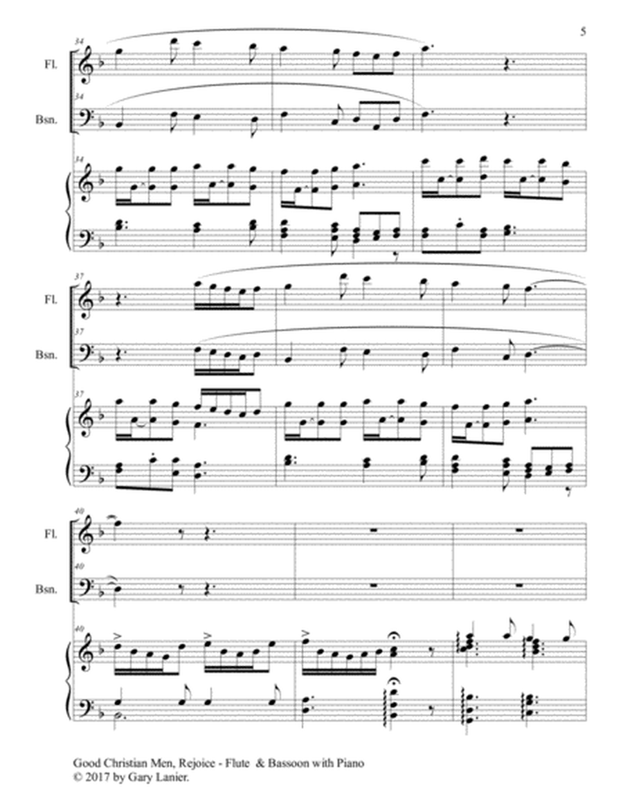 GOOD CHRISTIAN MEN, REJOICE (Flute, Bassoon with Piano & Score/Part) image number null