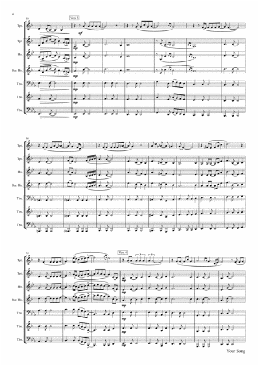 Your Song Euphonium scores gallery preview page 4
