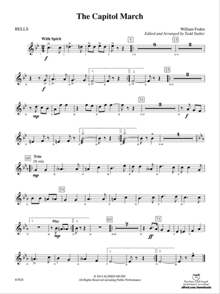 The Capitol March: Bells Concert Band scores gallery preview page 1