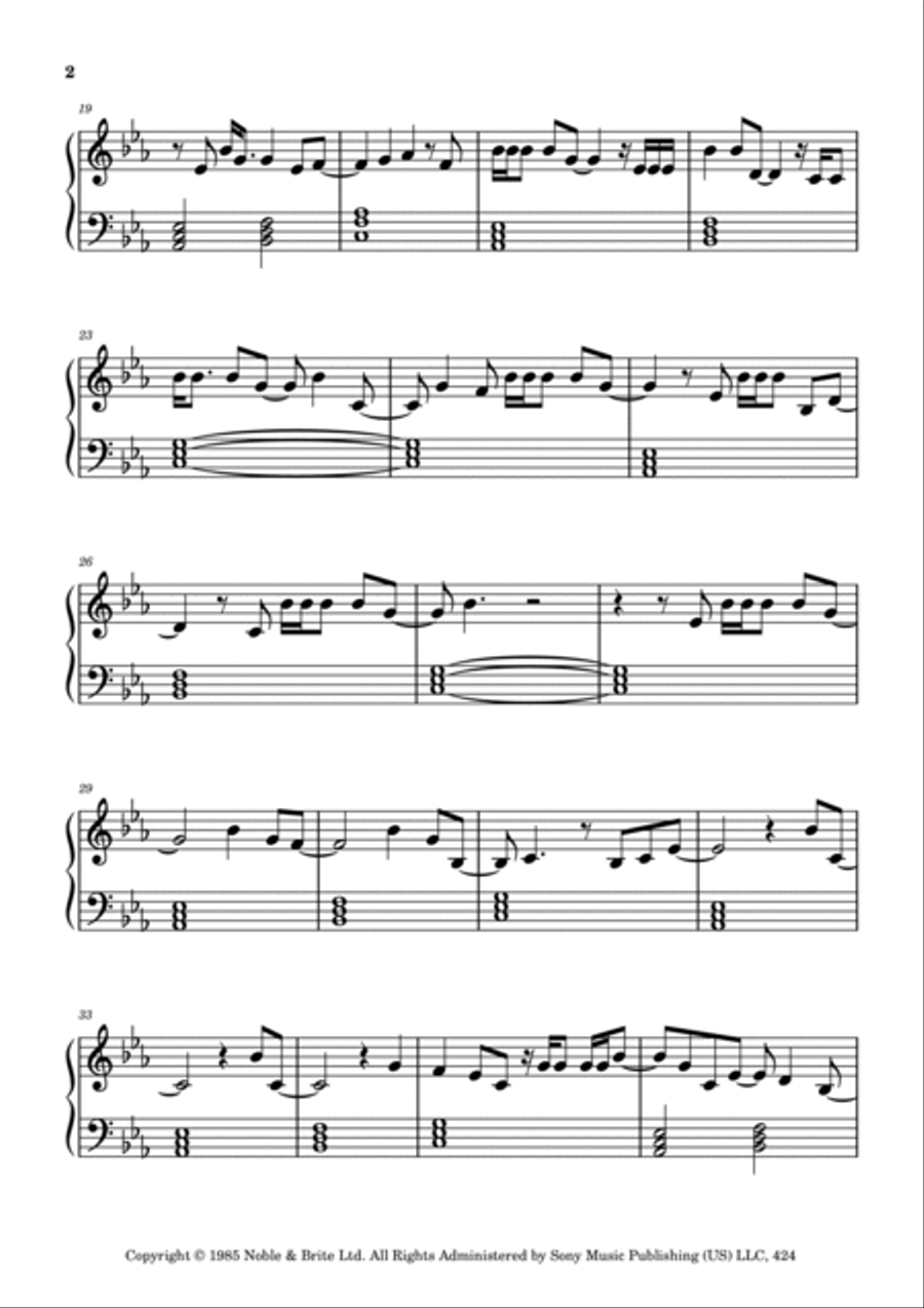 Running Up That Hill Easy Piano scores gallery preview page 2