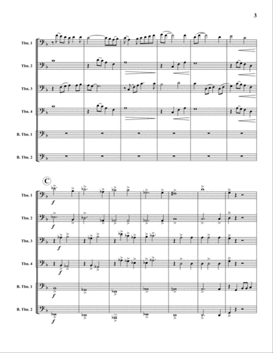 Oh Bury Me Not On The Lone Prairie Large Ensemble scores gallery preview page 3