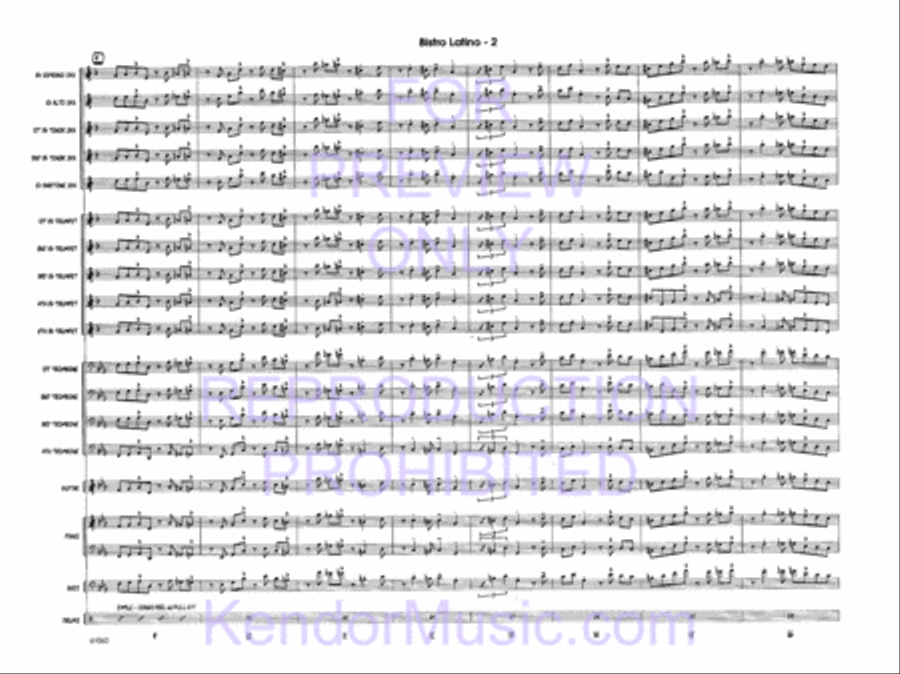 Bistro Latino (Full Score) Jazz Ensemble scores gallery preview page 4