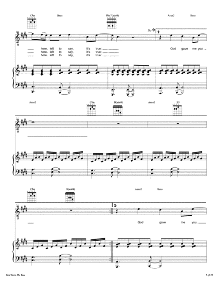 God Gave Me You Voice scores gallery preview page 6