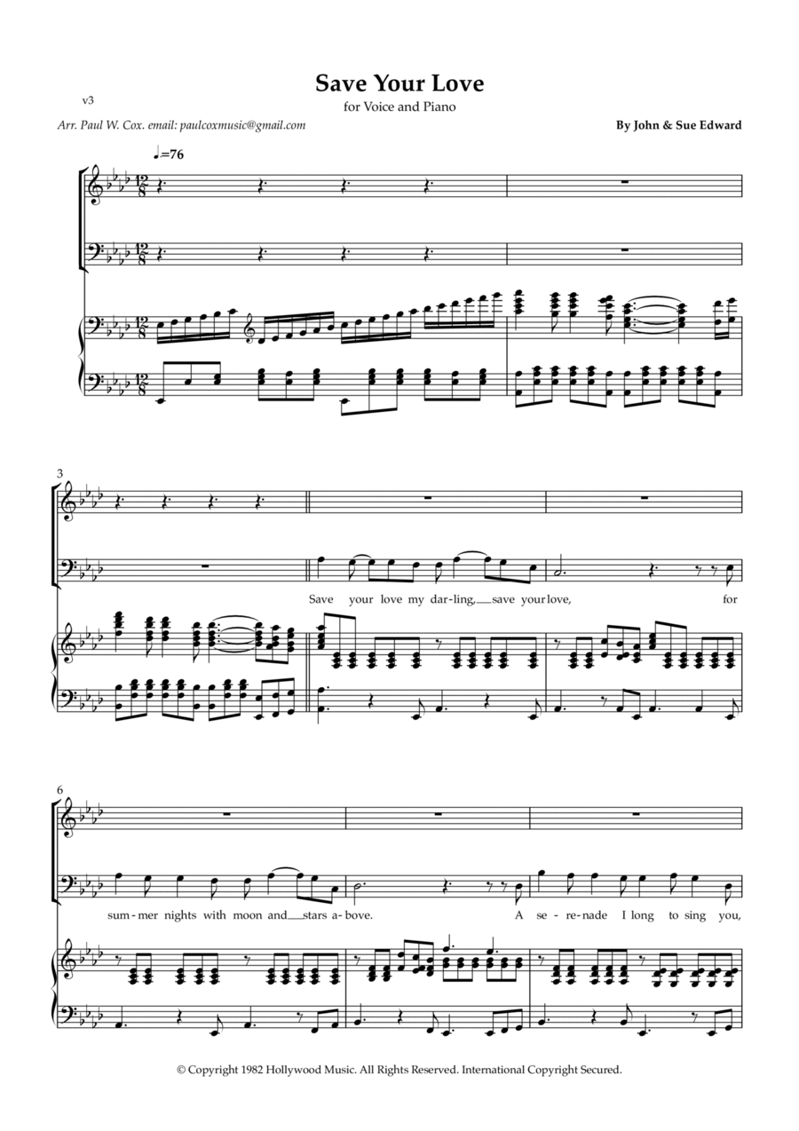 Save Your Love Voice scores gallery preview page 1