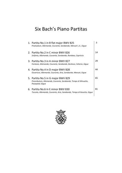 Six Bach's Piano Partitas