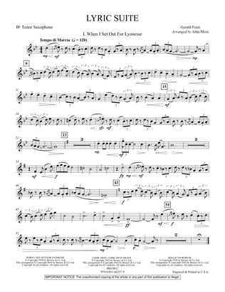 Lyric Suite - Bb Tenor Saxophone