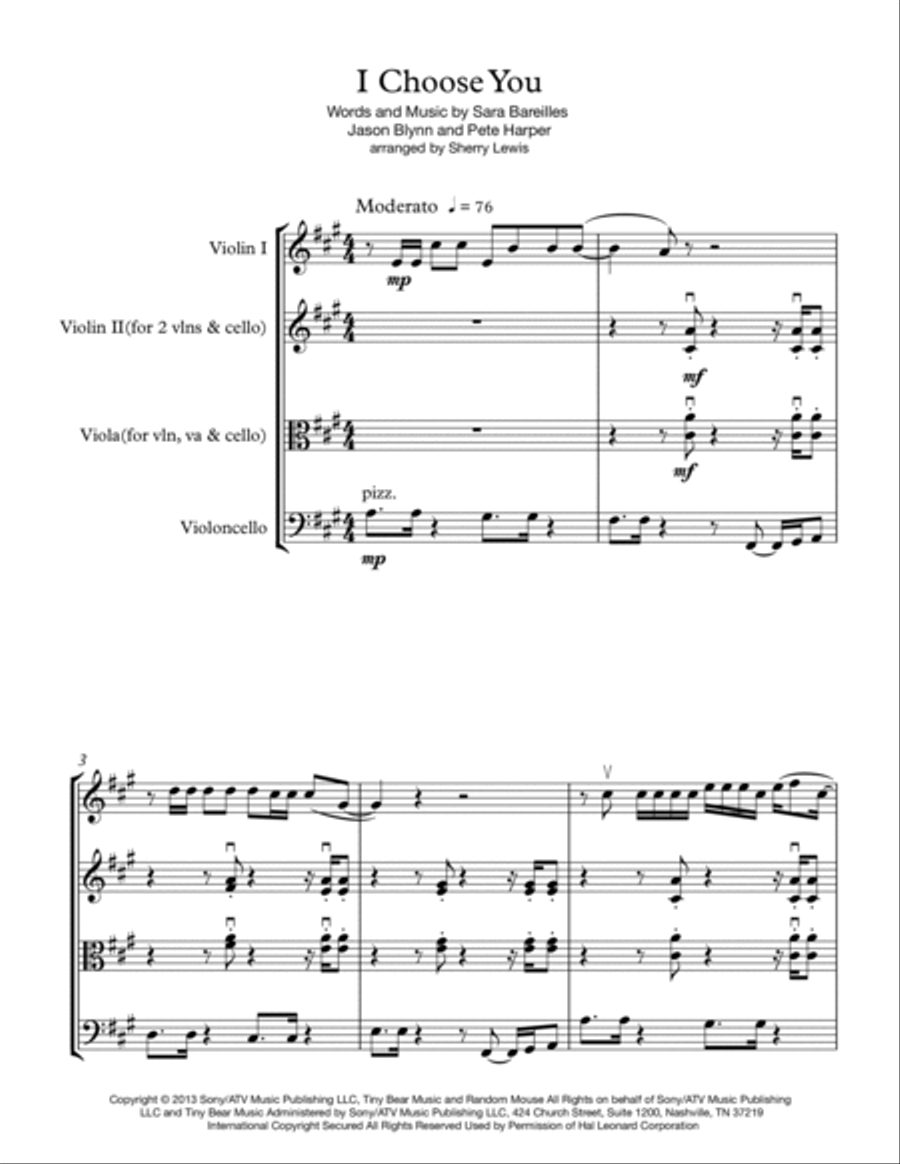 I Choose You String Trio scores gallery preview page 4