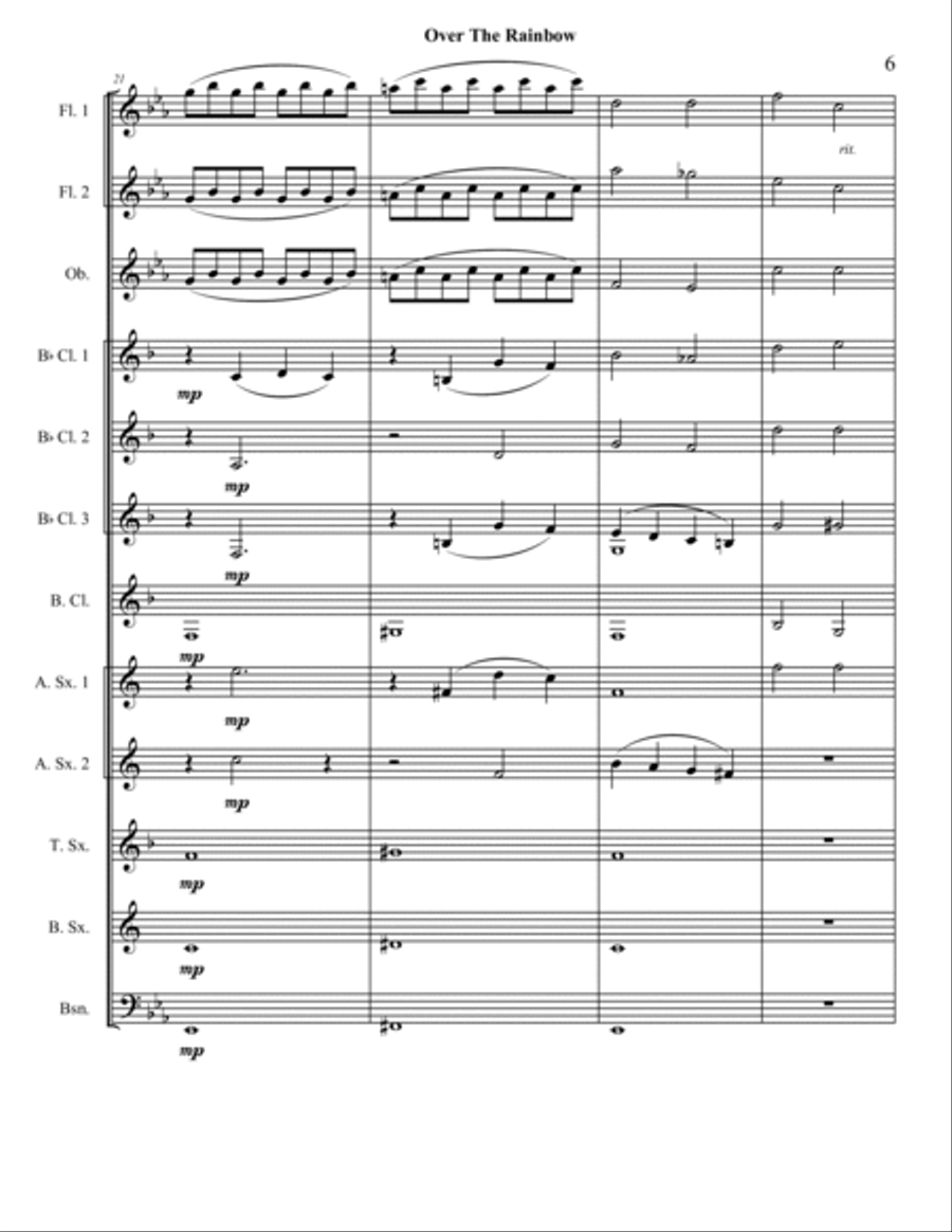 Over The Rainbow (from The Wizard Of Oz) Woodwind Ensemble scores gallery preview page 6