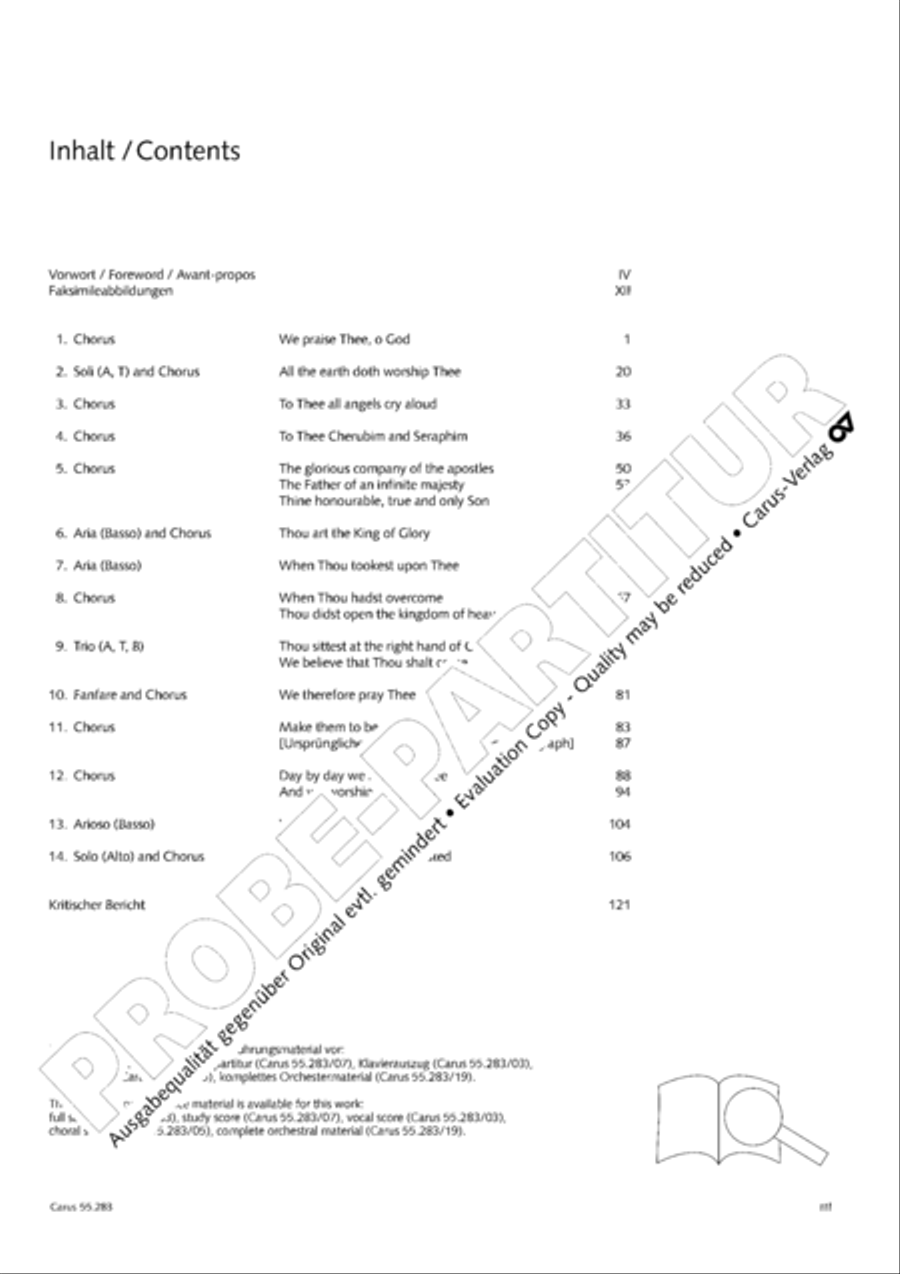 Te Deum for the Victory of Dettingen SSATB scores gallery preview page 4