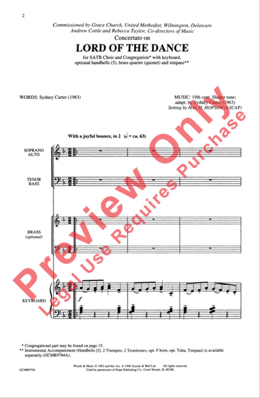 Concertato on Lord of the Dance 4-Part scores gallery preview page 2